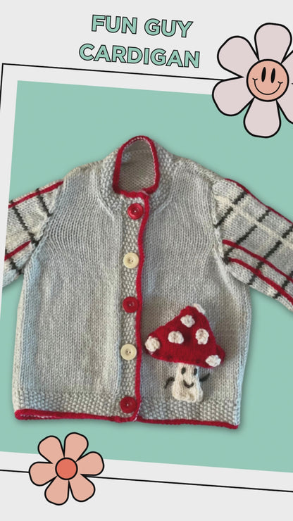 Fun Guy Mushroom Baby Cardigan