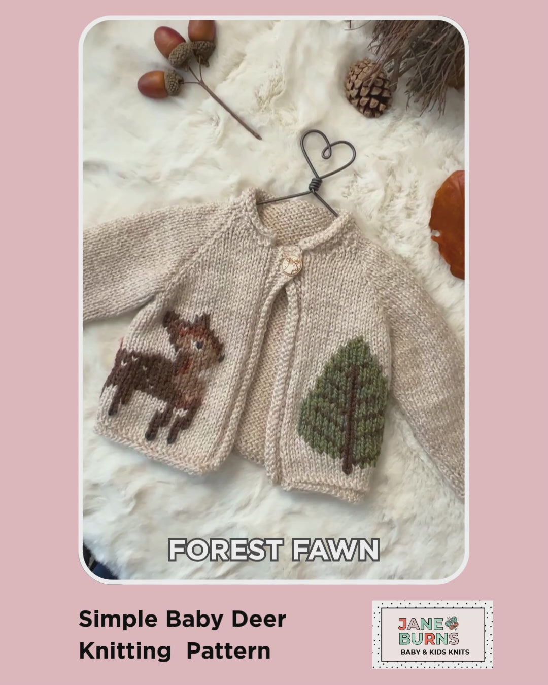 simple baby deer cardigan knitting pattern jane burns, autumn knitting deer