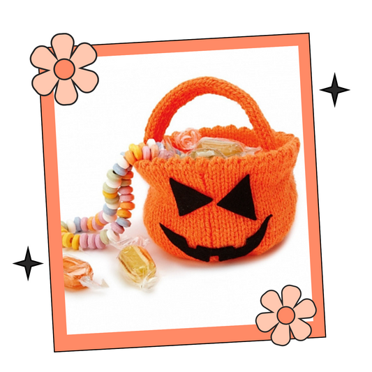 Trick or Treat Pumpkin Bowl, Halloween Knitting Pattern