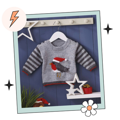 Rockin Robin, Baby Robin Christmas Jumper - Knitting Pattern