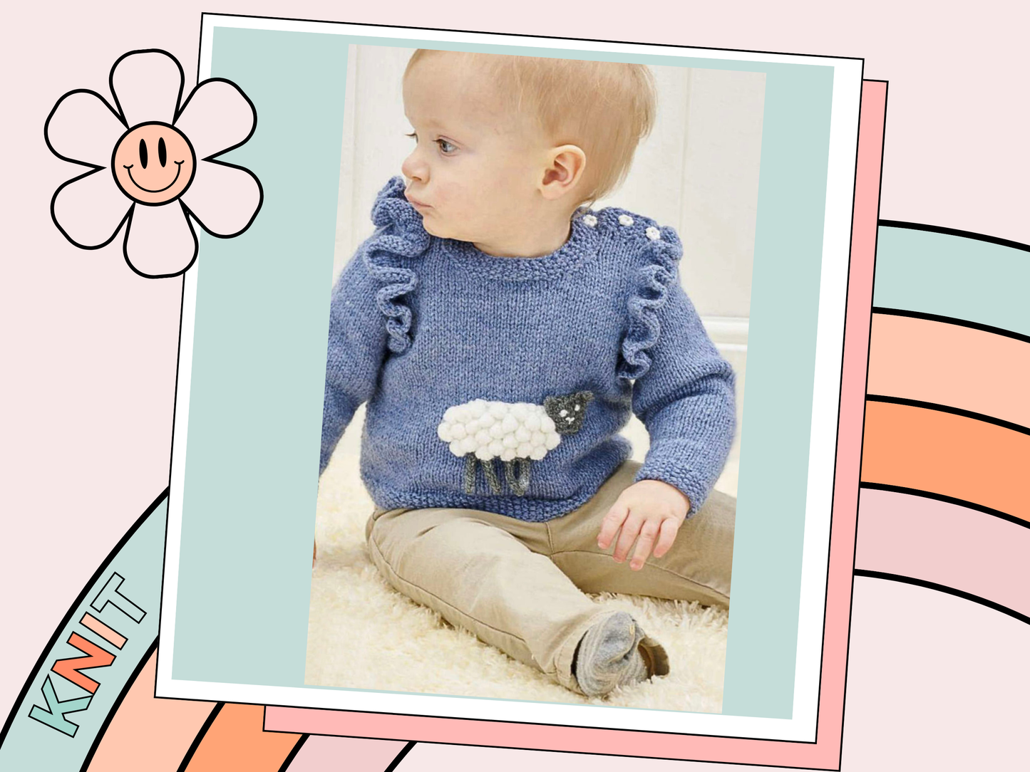 Sheep Frills, Baby Cute Lamb Sweater - Knitting Pattern