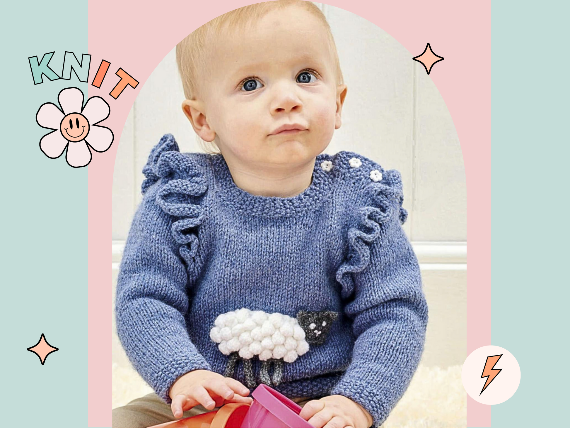 Sheep Frills, Baby Cute Lamb Sweater Knitting Pattern – Jane