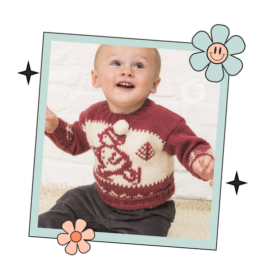 Snowman Ski Sweater, Baby & Toddler Christmas Snowman Jumper - Knitting Pattern