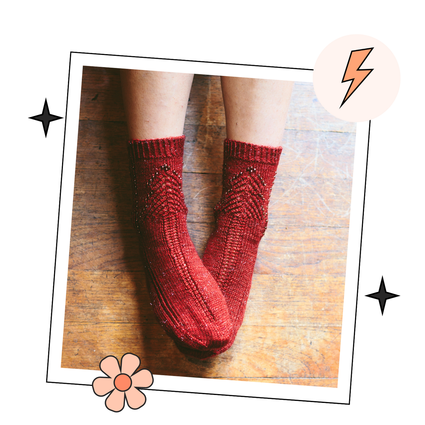 Sparkle Christmas Tree, Beaded Socks - Knitting Pattern