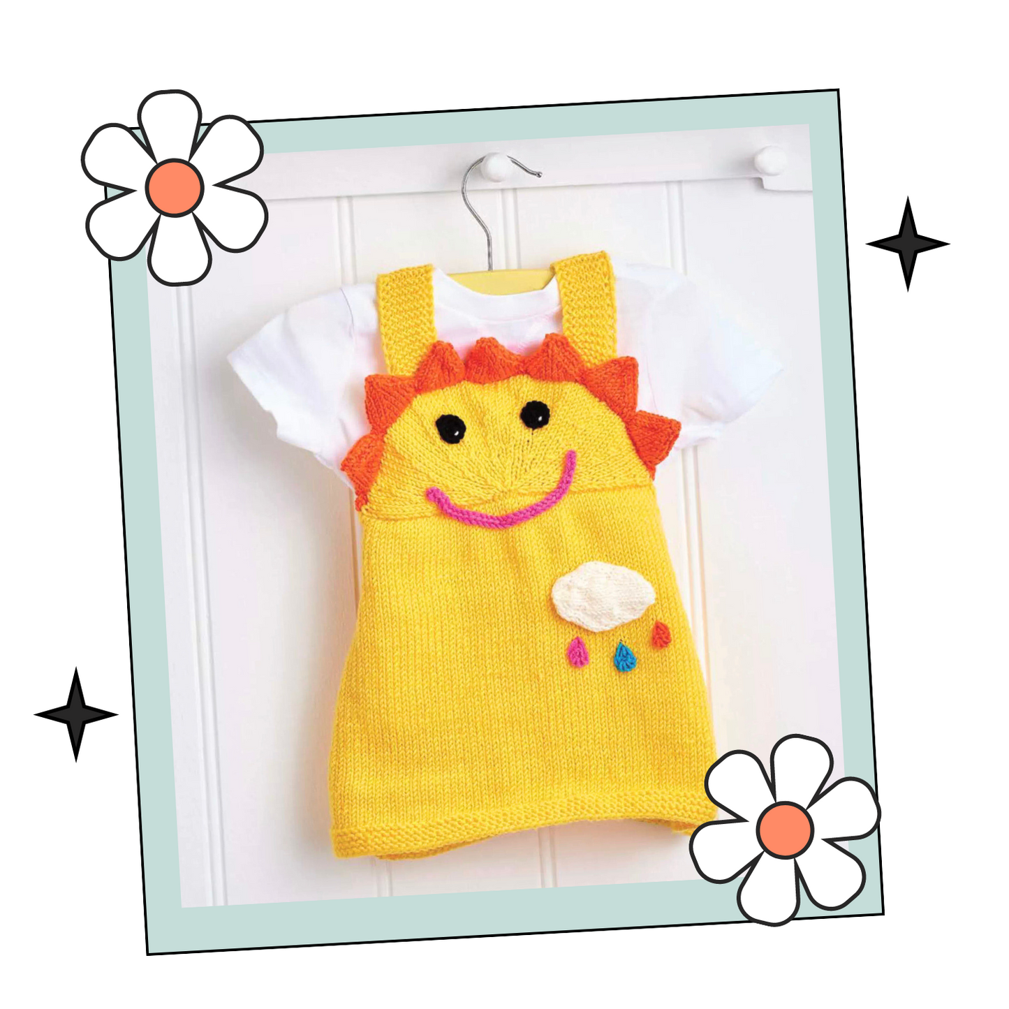 Sunshine Pinny, Baby & Toddler Sun Pinafore Dress - Knitting Pattern