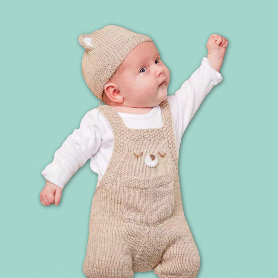 baby bear romper and hat knitting pattern by jane burns