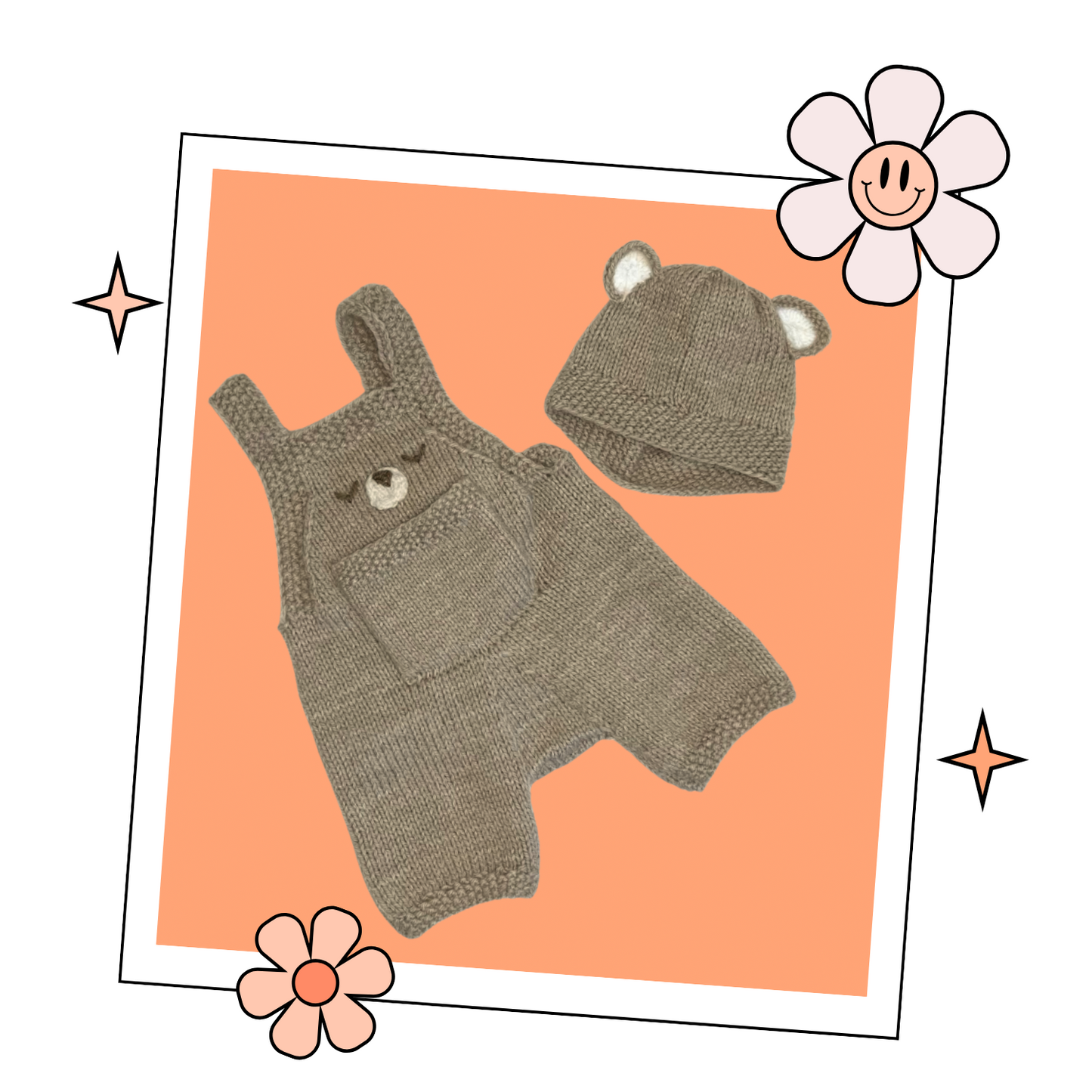 baby bear romper and hat knitting pattern by jane burns