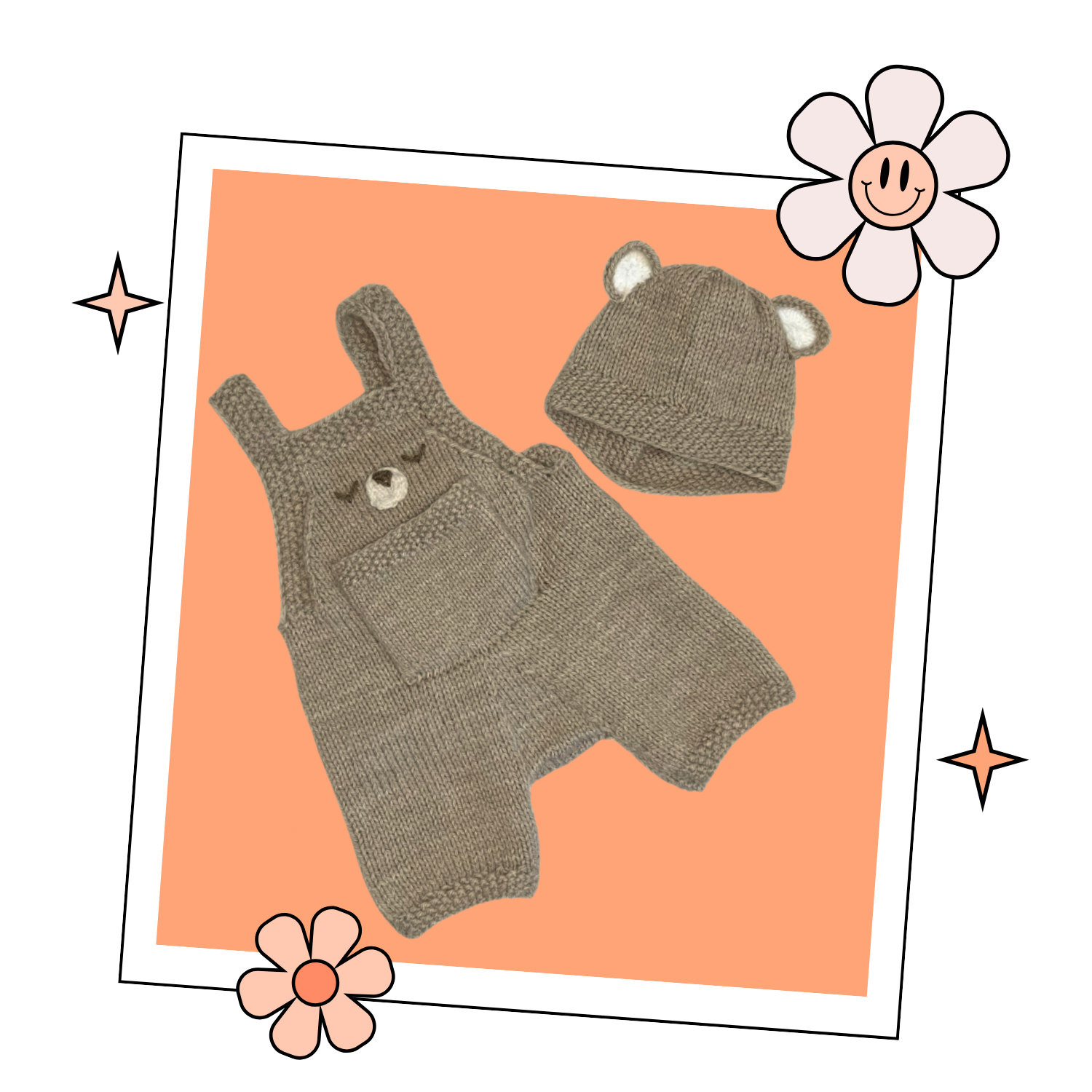 baby bear romper and hat knitting pattern by jane burns