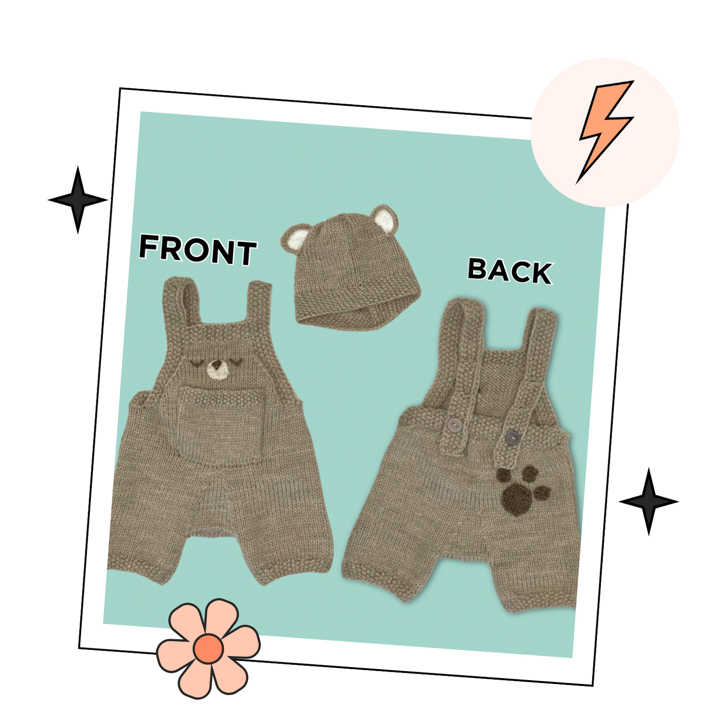 baby bear romper and hat knitting pattern by jane burns