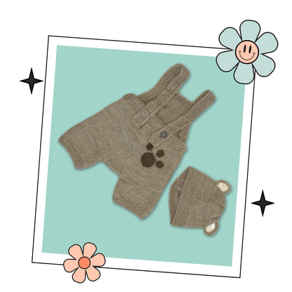 baby bear romper and hat knitting pattern by jane burns