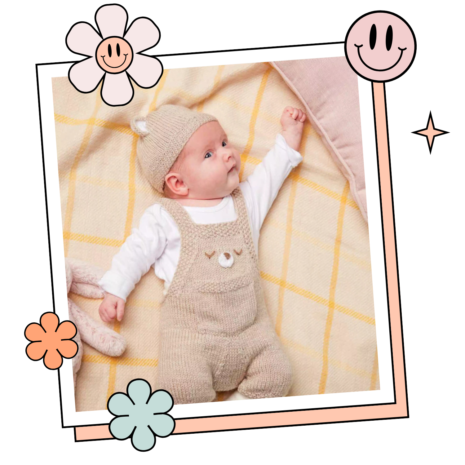baby bear romper and hat knitting pattern by jane burns