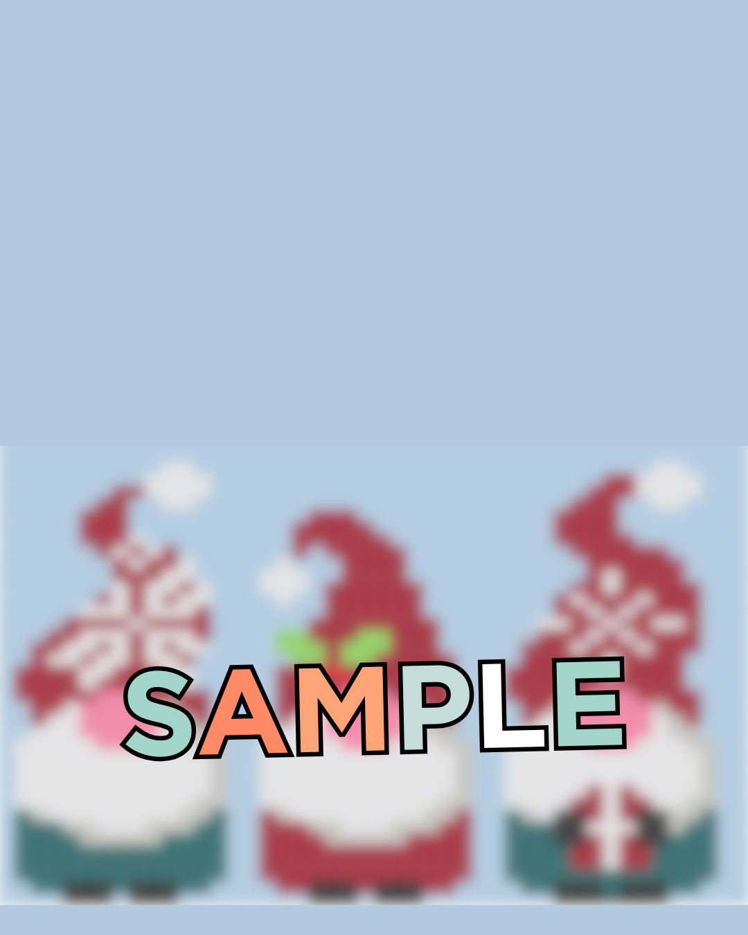 Three Wise Gnomes Christmas gnome knitting chart, 46 stitches by 40 rows, intarsia colourwork for baby jumper in Stylecraft Special DK