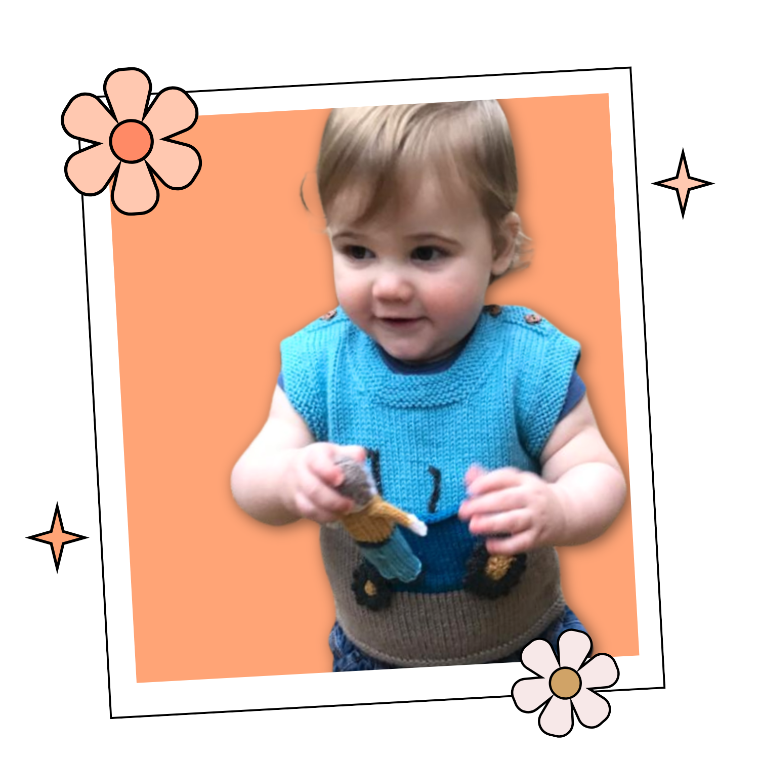 tractor tank top and farmer toy  knitted vest, baby vest knitting pattern