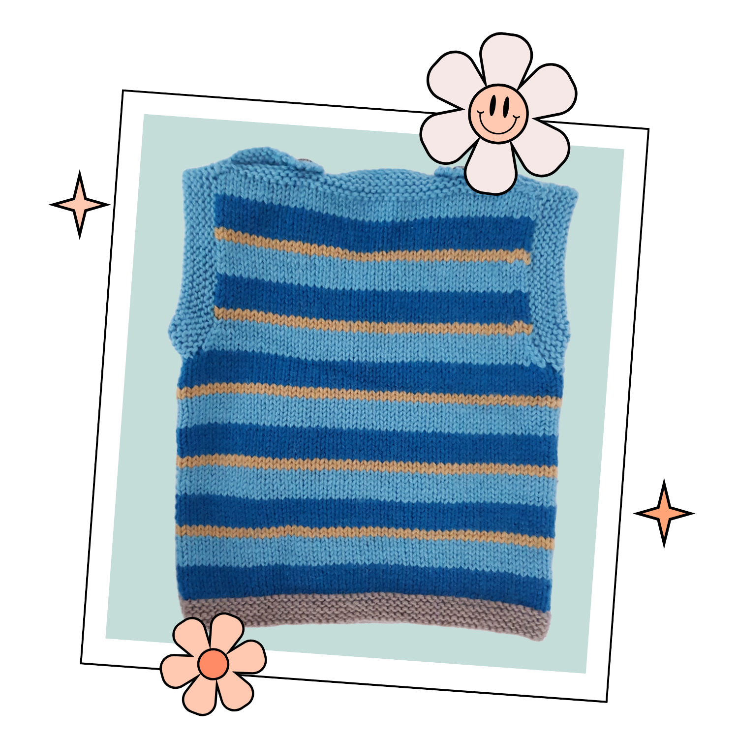 tractor tank top and farmer toy  knitted vest, baby vest knitting pattern