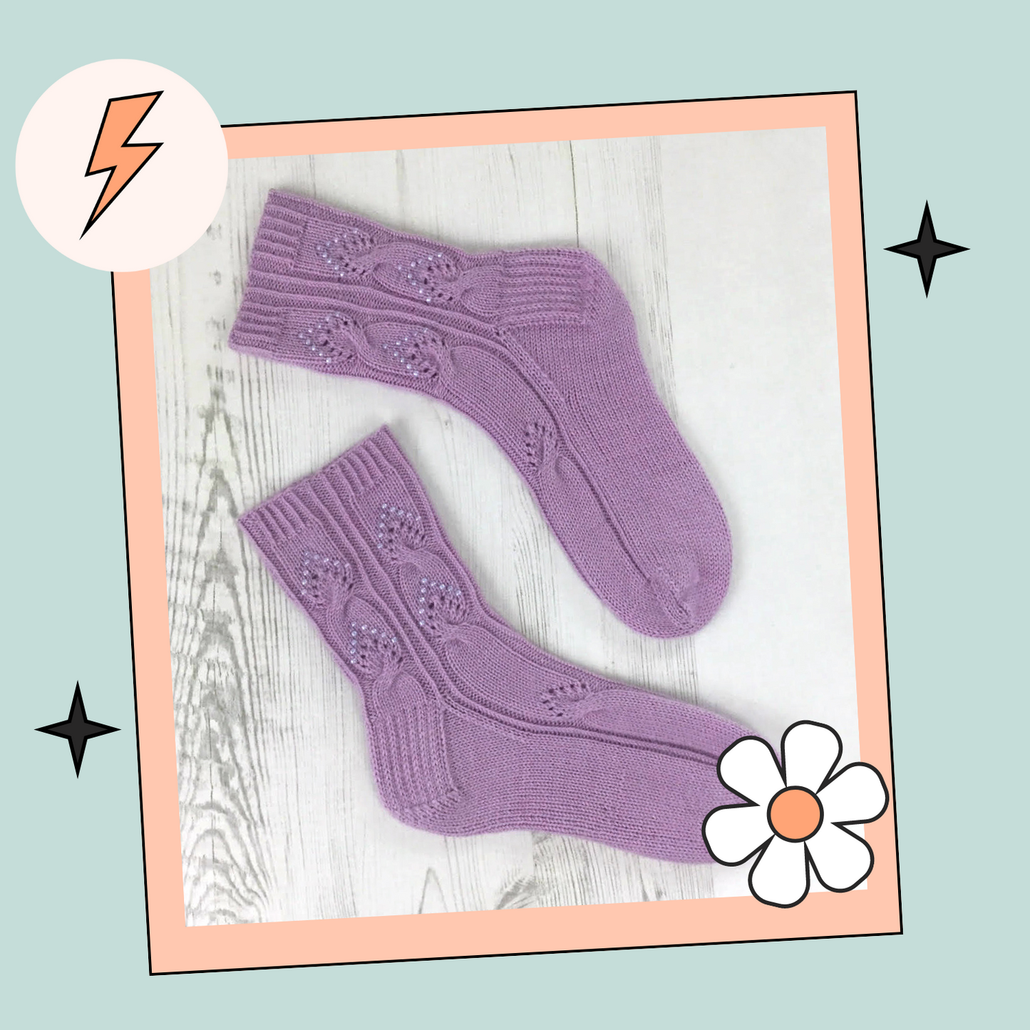 Twisted Love Socks, Cable and Lace Socks - Knitting Pattern