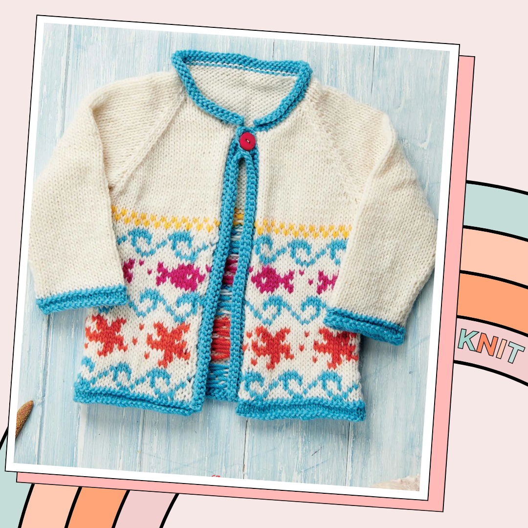 under the sea fish baby cardigan knitting pattern