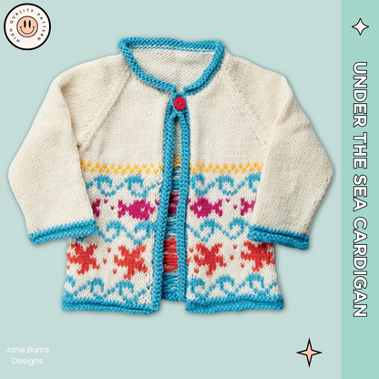 under the sea fish baby cardigan knitting pattern