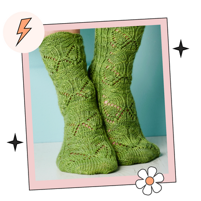 Wood Millet Socks, Lace Socks - Knitting Pattern