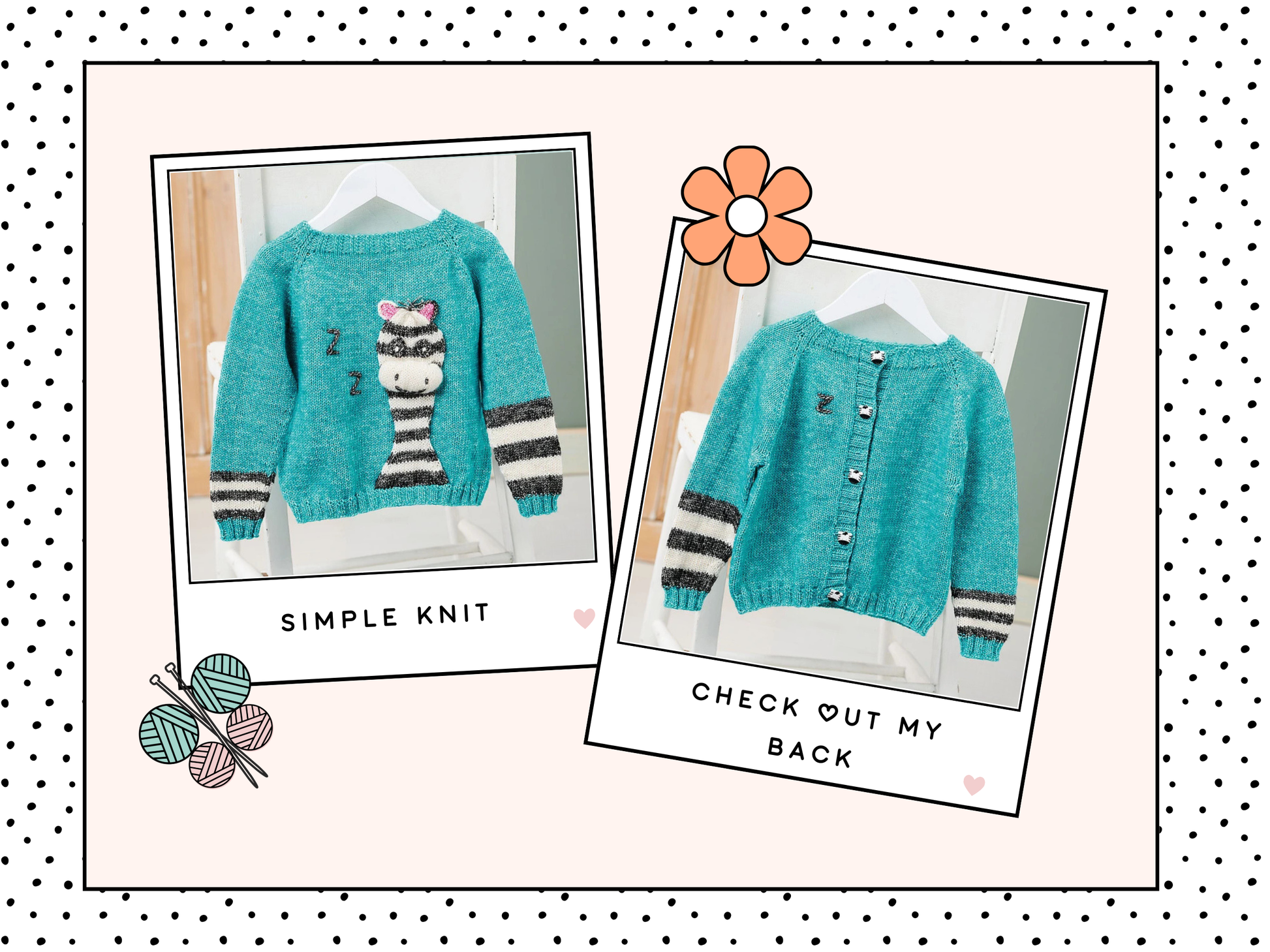 simple kids seamless zebra cardigan knitting pattern, zebra motif on the back of this easy to follow sweater pattern
