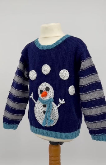 Juggling Snowman Sweater knitting pattern JANE BURNS