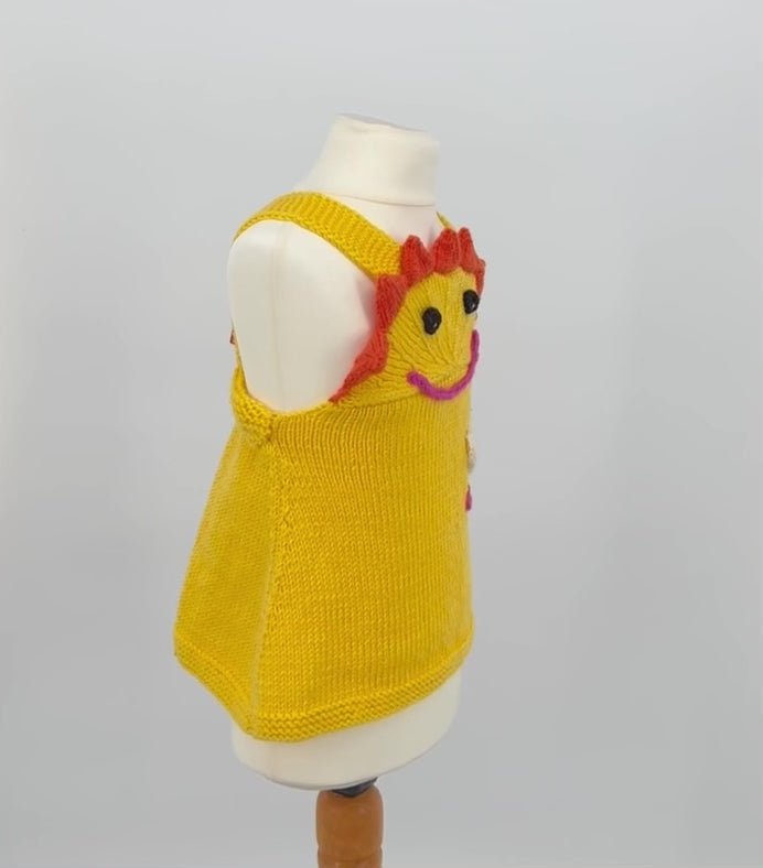 Sunshine Pinny Knitting pattern JANE BURNS