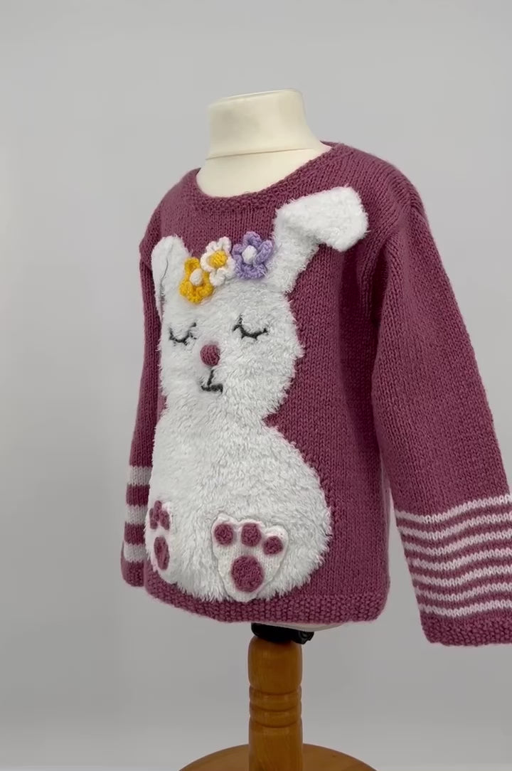 Bunny Toes Sweater knitting pattern JANE BURNS video