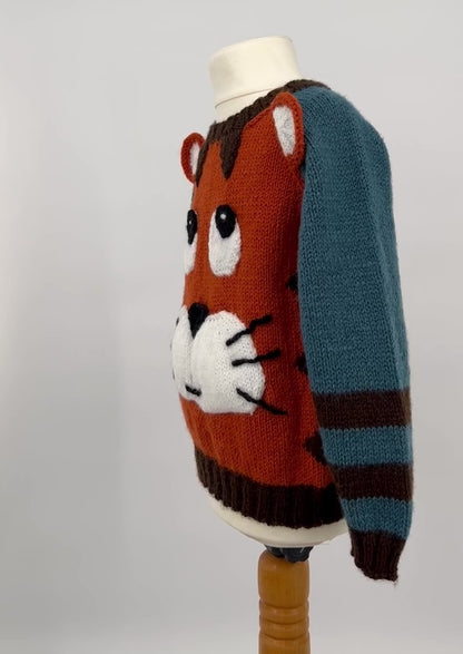 Tiger Paws Sweater knitting pattern JANE BURNS