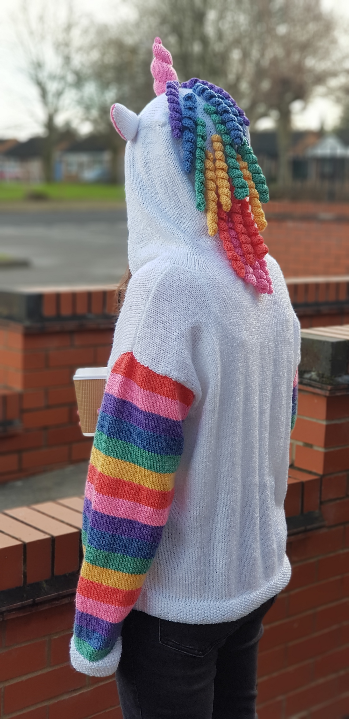 Adult mystical unicorn hoodie pattern jane burns knitting