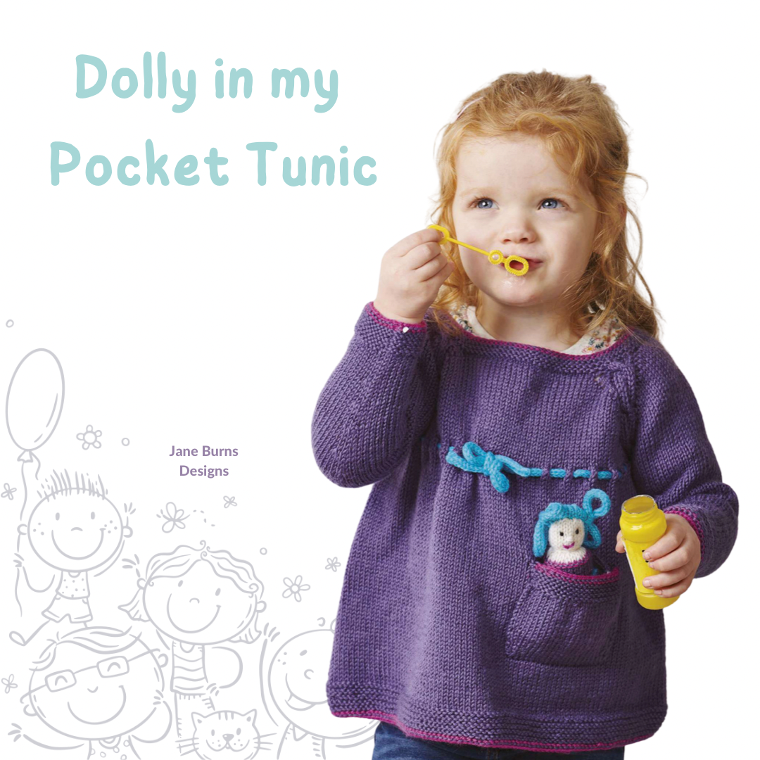 Dolly in my Pocket, Girls Seamless Dress Pattern with Doll - Knitting Pattern