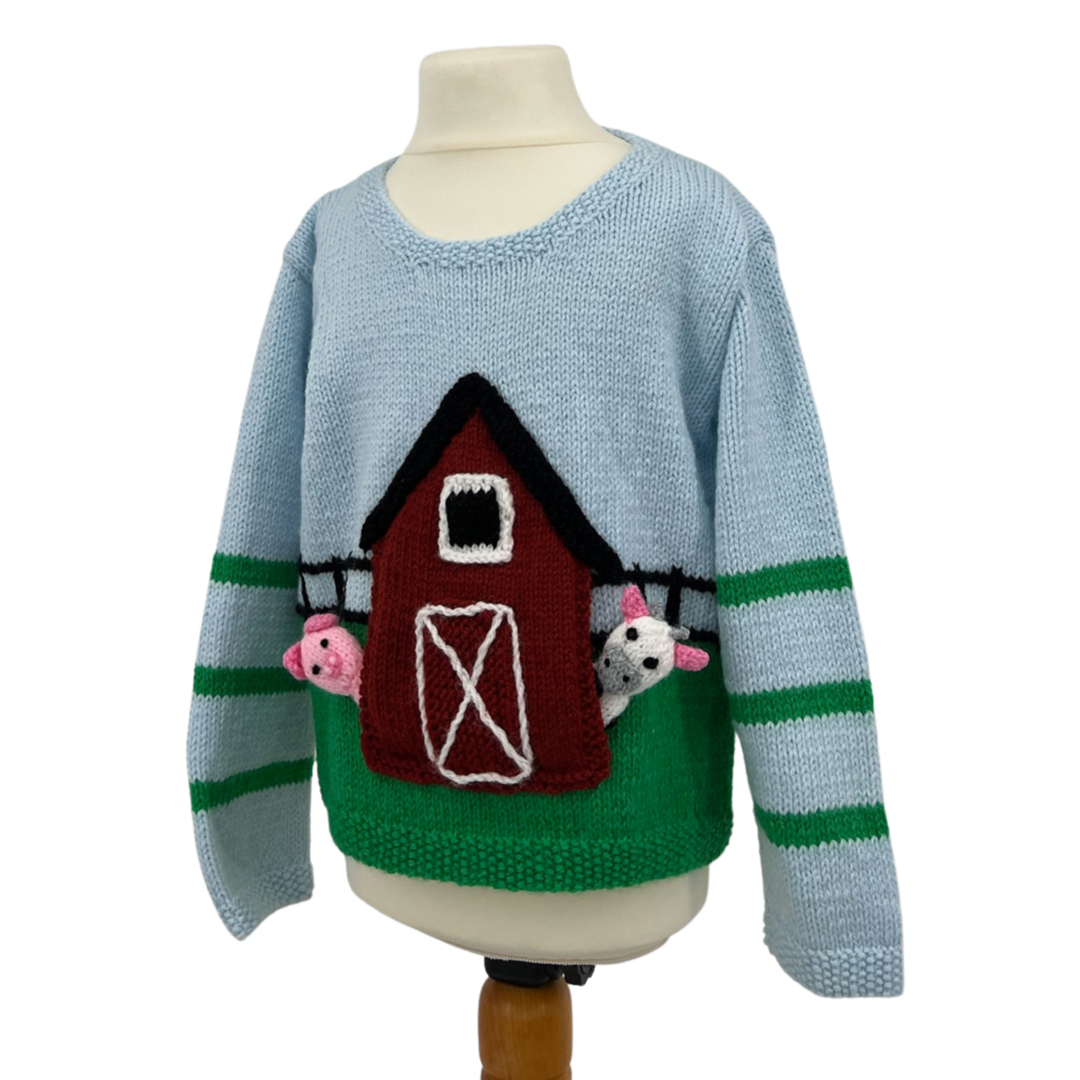 Barnyard Pals, Kids Farmyard Sweater & Finger Puppets - Kniting Pattern