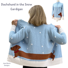 Load image into Gallery viewer, Dachshund in the Snow Cardigan ADULT
