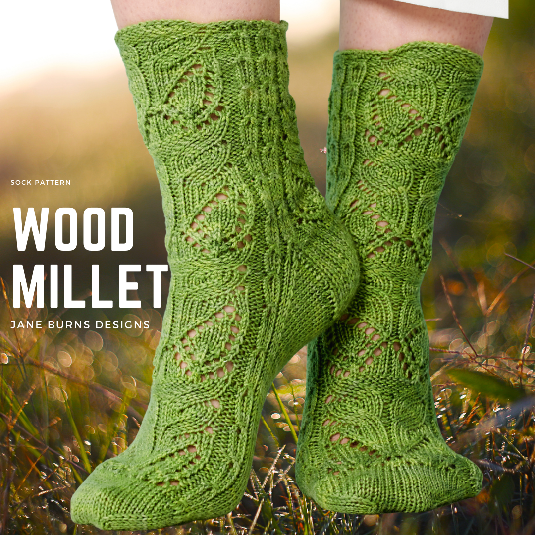 Wood Millet Socks, Lace Socks - Knitting Pattern