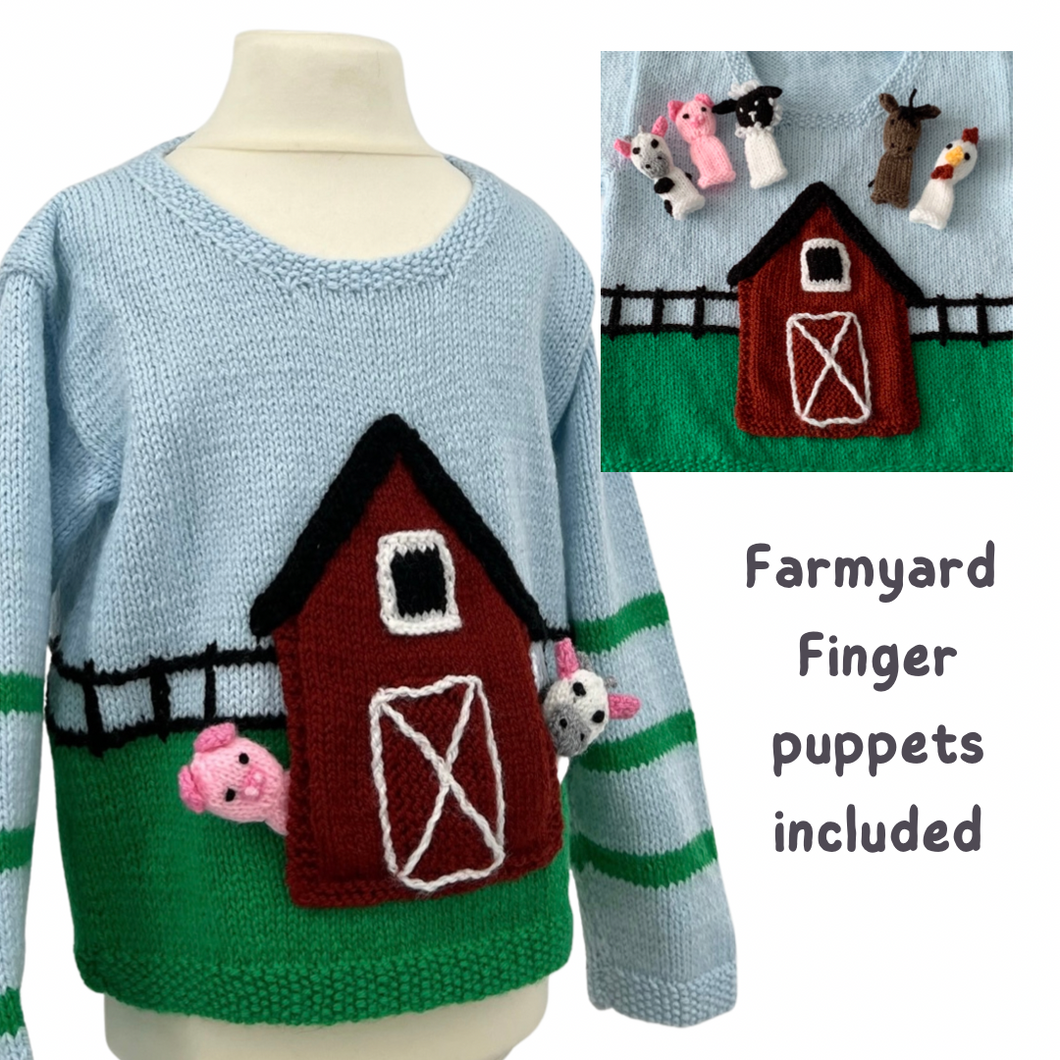Barnyard Pals Sweater & Finger Puppets