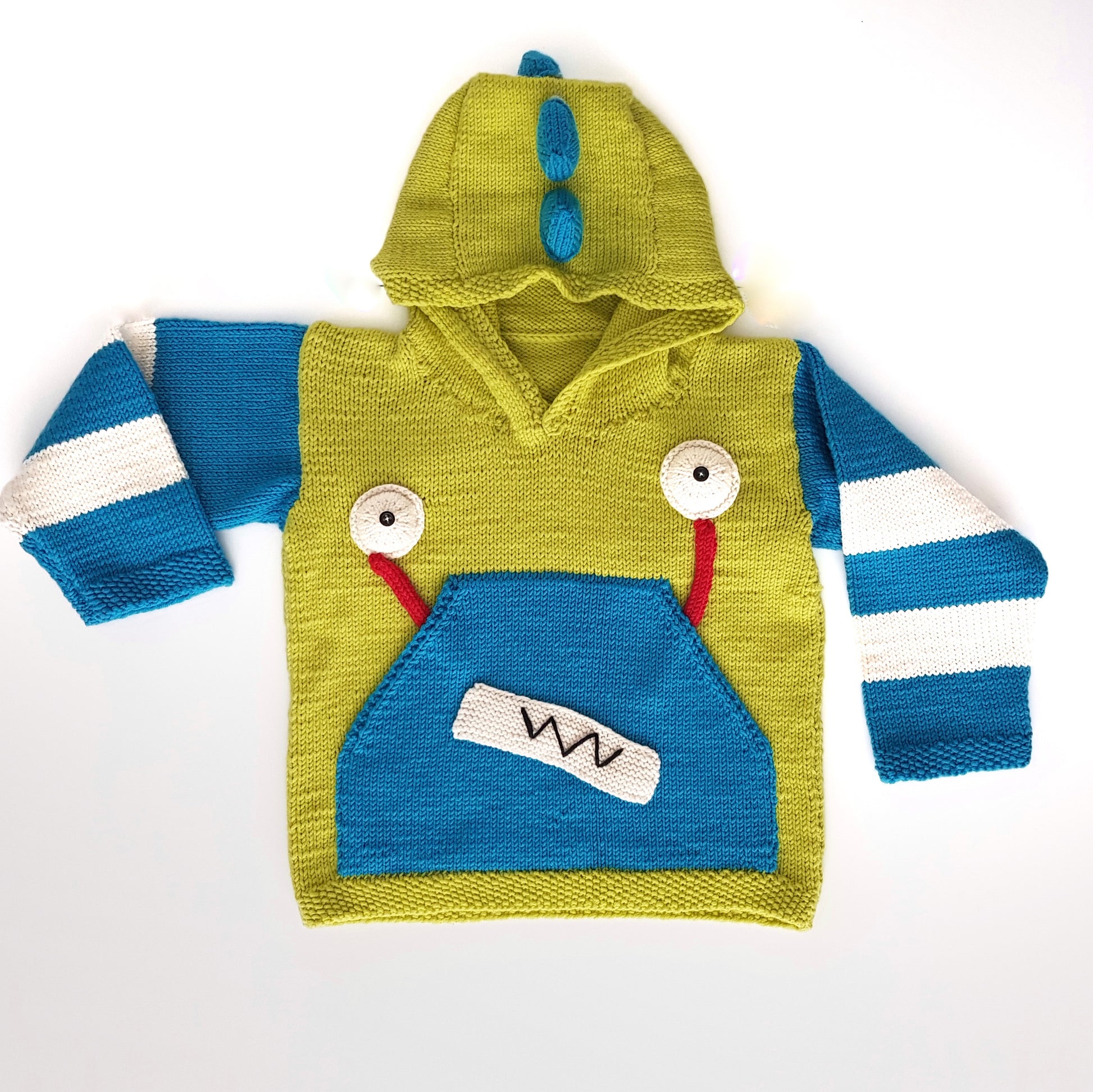 kooky critters kids monster hoodie knitting pattern jane burns