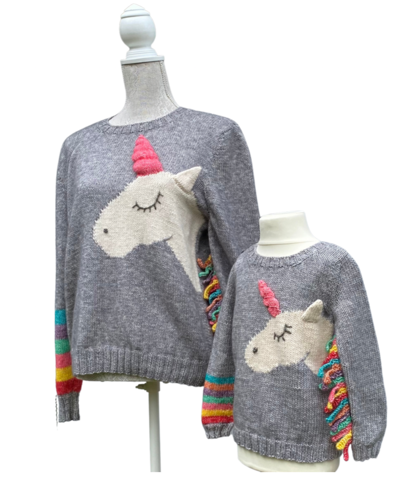 Unicorn Rainbows KIDS Sweater Pattern Intarsia Unicorn Jumper Knitting Pattern