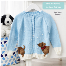 Load image into Gallery viewer, Dachshund in the Snow Cardigan KIDS
