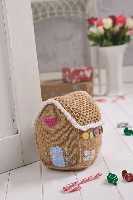 gingerbread house knitted doorstop pattern jane burns