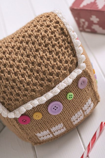 gingerbread house knitted doorstop pattern jane burns