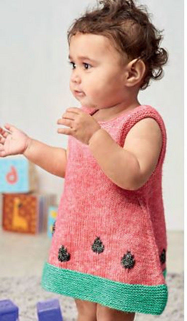 Juicy Fruit, Watermelon Kids Dress Tunic - Knitting Pattern