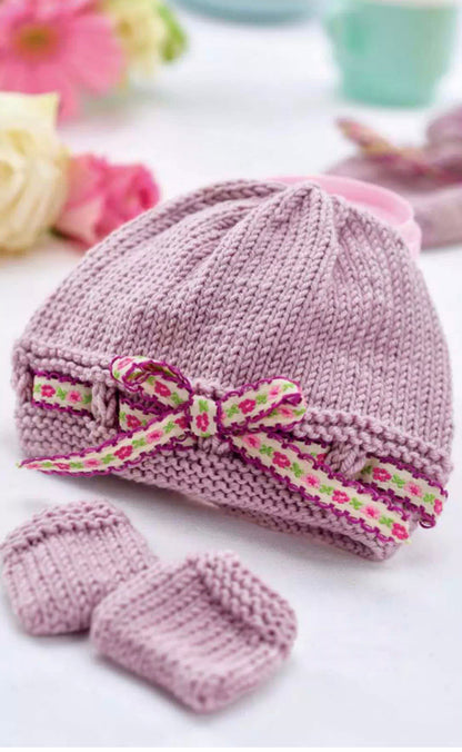 Luxury Baby Hat, Shoes and Mittens Set - Knitting Pattern