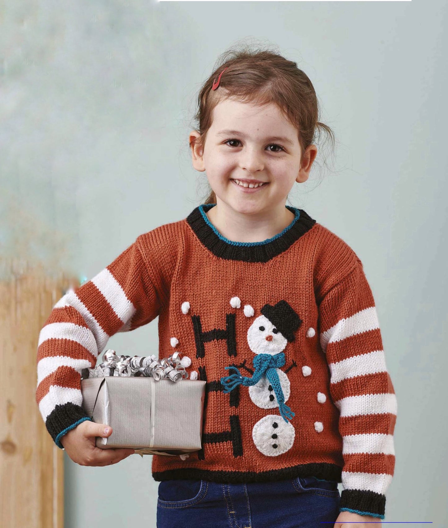 Snow Business, Kids Christmas Snowman Sweater - Knitting Pattern