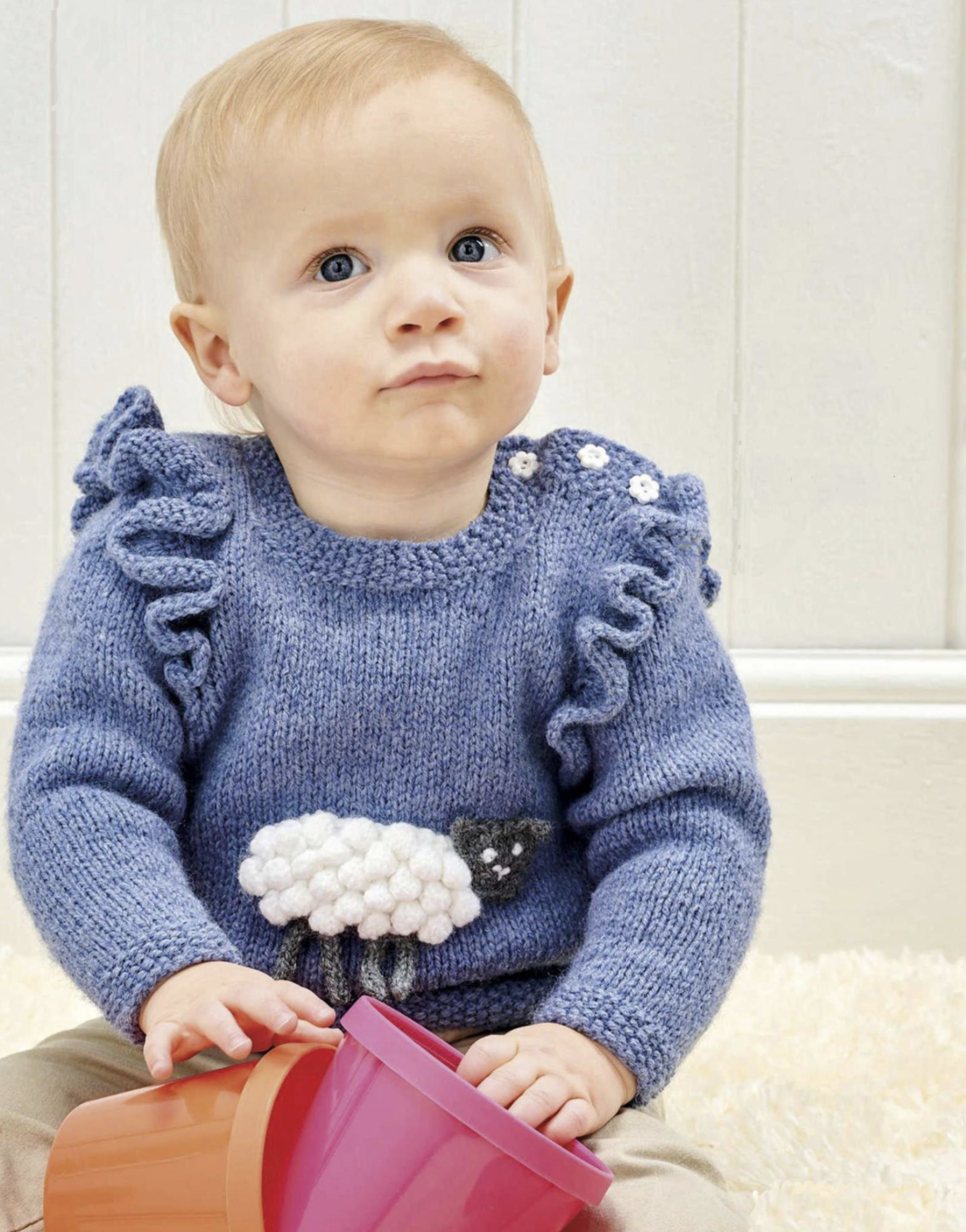 Sheep Frills, Baby Cute Lamb Sweater Knitting Pattern – Jane