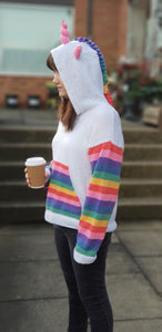Adult mystical unicorn hoodie pattern jane burns knitting