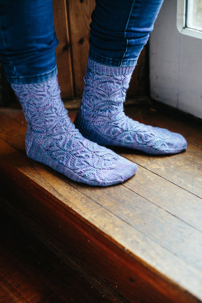 Teasel Socks, Cable and Lace Socks - Knitting Pattern