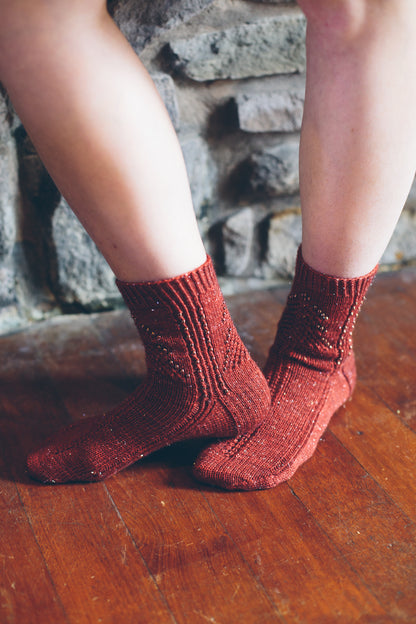 Sparkle Christmas Tree, Beaded Socks - Knitting Pattern