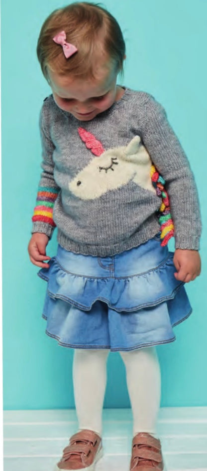 Unicorn and Rainbows Sweater kids Pattern JANE BURNS