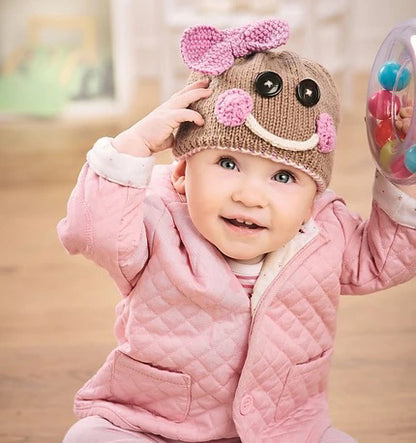 little gingerbread hat, baby, child hat knitting pattern jane burns