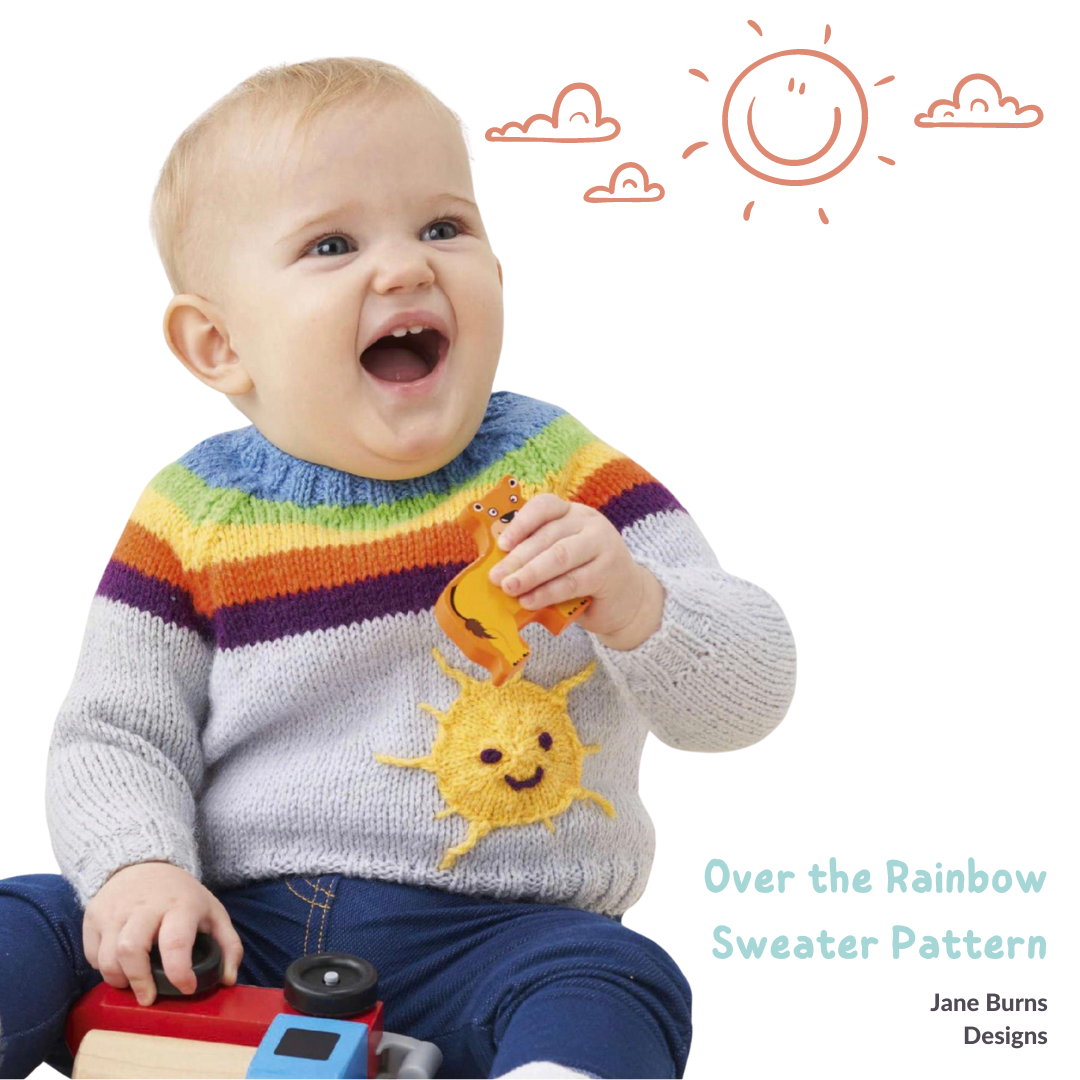 Over the Rainbow, Simple Seamless Baby Sweater - Knitting Pattern