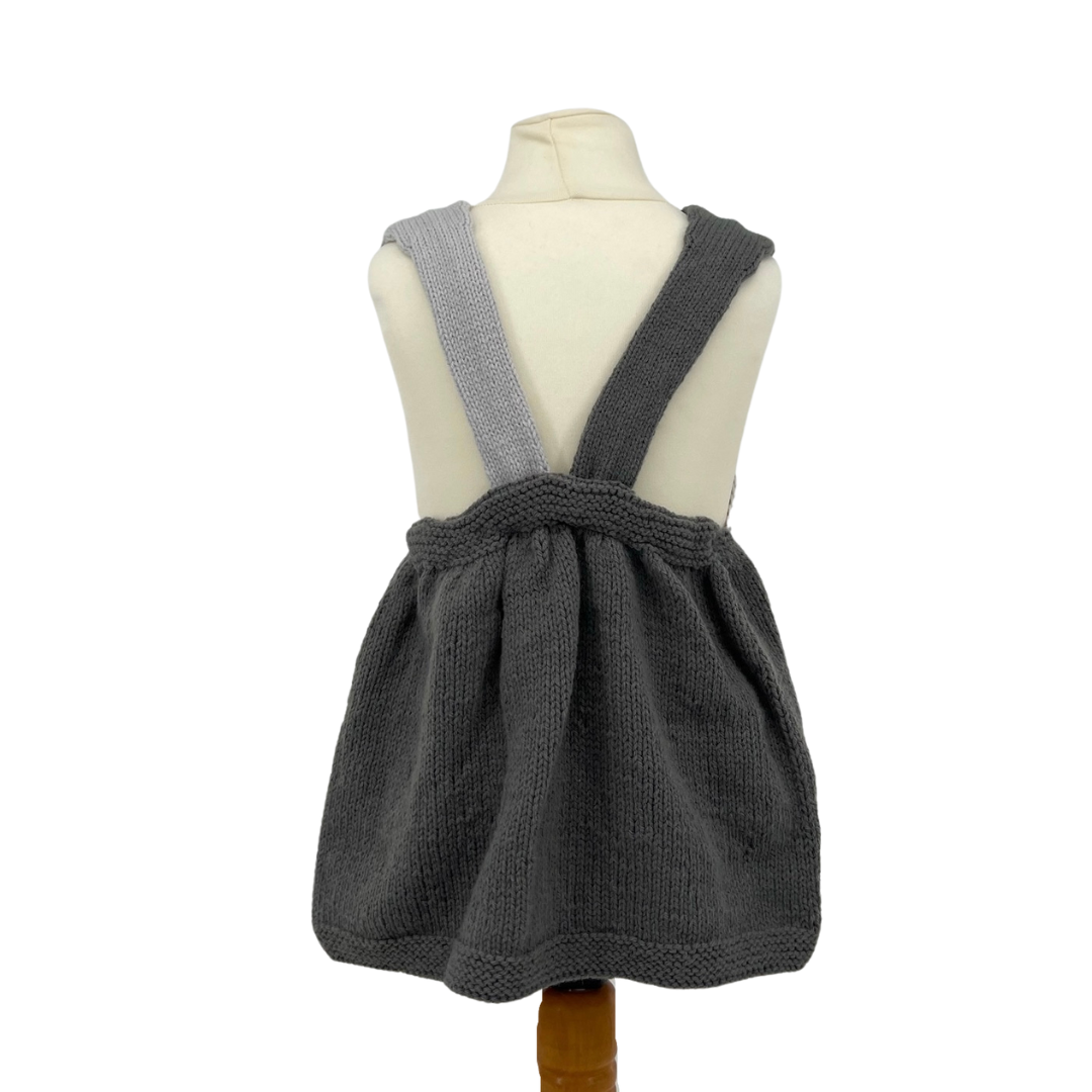 Peppy Puppy Pinafore Dress, Baby & Toddler Dog Themed Dress - Knitting Pattern