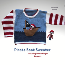 Load image into Gallery viewer, Pirate Boat Sweater and Finger Puppets
